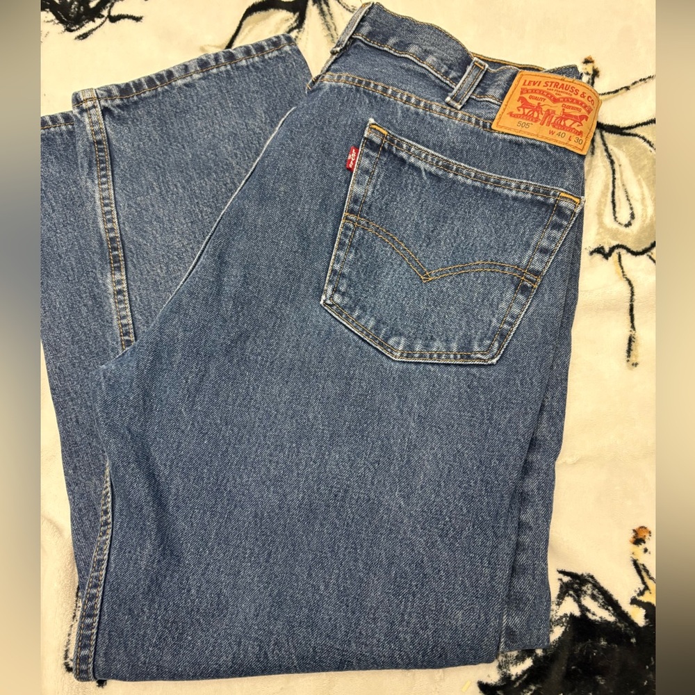 Levi's 505_40x30-Mens Relaxed Fit Denim Jeans - Classic Blue